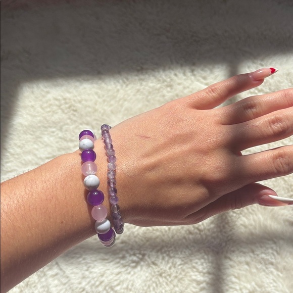 Crystal Bracelet Bundle Amethyst, Rose Quartz & Howlite | Energy | Stackable - Picture 2 of 3